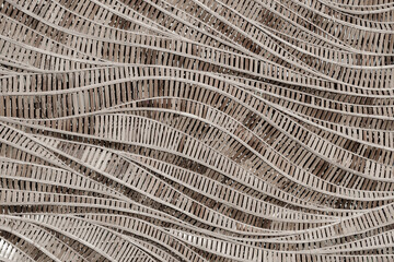 Fototapeta nature background of brown handicraft weave texture bamboo surface obraz