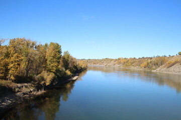 Fototapeta na wymiar September On The North Saskatchewan River, Gold Bar Park, Edmonton, Alberta