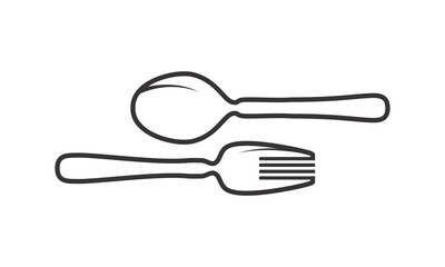Spoon and fork illustration vector