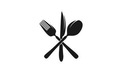 Fototapeta premium Spoon, fork and knife illustration vector