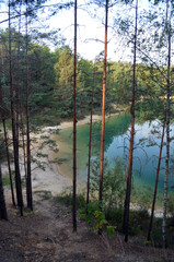 Blue Lake in the Chernigow region, Ukraine. Former quarry of quartz sand for glass production. Popular local resort at present