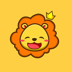 cute adorable king lion head