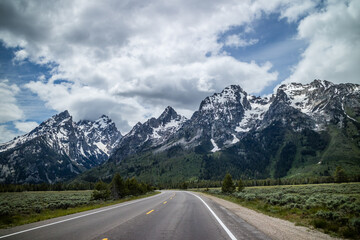 A long way down the road going to Grand Tetons NP, Wyoming