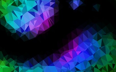 Dark Multicolor, Rainbow vector abstract polygonal cover.