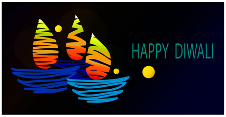 Elegant ethnic simple card for Diwali festival vector illustration also useful for header, invitation, poster, social media, post publication. Design element for holiday celebration.