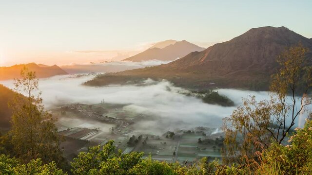 Sunrise time lapse near Mt. Agung, Bali