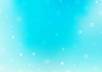 Naklejka na ściany i meble Light BLUE vector pattern with christmas snowflakes.