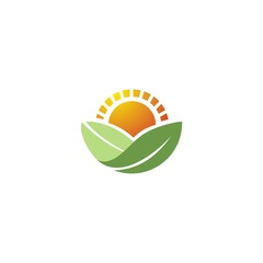 Eco Leaf Sun Logo
