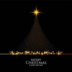Merry Christmas background shiny dotted tree design