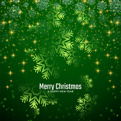 Fototapeta na wymiar Bright shiny green Merry Christmas background design