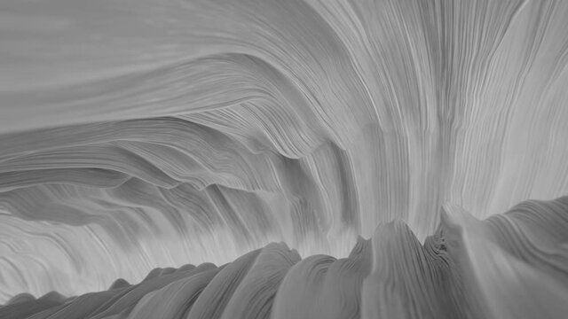 White organic wavy form. Abstract background. 3D render seamless loop animation