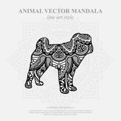 Fototapeta na wymiar Animal Vector Mandala Line Art Style