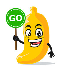 vector illustration of banana mascot or character