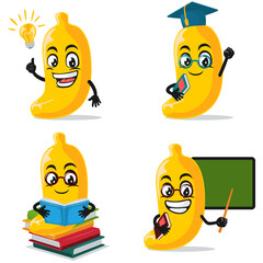 vector illustration of banana mascot or character
