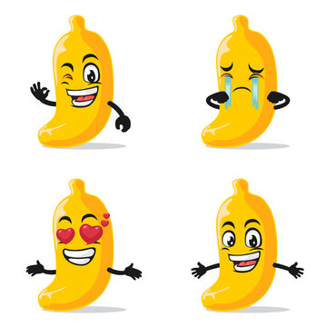 vector illustration of banana mascot or character