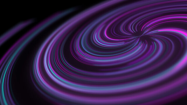 Abstract neon lines twisted into a spiral. 3d illustration © cherezoff