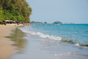 Waves on the beach in Rayong, Thailand
