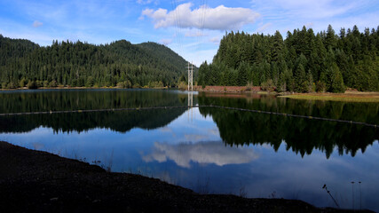 Fototapeta premium Power Lines above Trailhead Reservoir