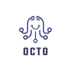 octopus logo vector. simple sign logo