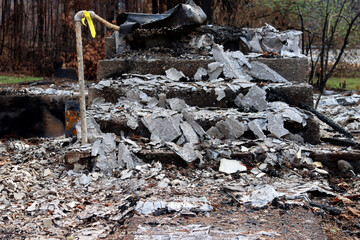 These steps lead to a now destroyed home in Blue River, Oregon