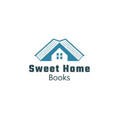 sweet home book logo. sign symbol logo.