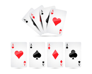 set of playing cards in a standard 52 card deck illustration design Spades Hearts Clubs Diamonds