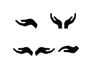Hands Holding Icon Vector illustration. Hand gesture symbol. hand care sign, emblem isolated on white background, Flat style for graphic and web design, logo. EPS10 black pictogram.