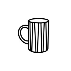 A mug with a geometric pattern. Doodle style 
