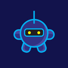 Cute robot mascot logo icon. vector illustration