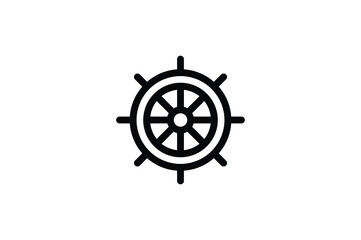 Diving Outline Icon - Steering Wheel