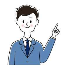 指をさす若いビジネスマン