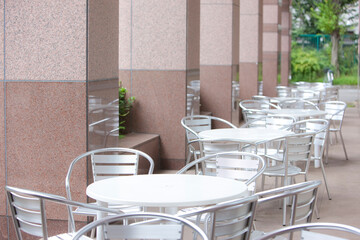 大学内のテラス