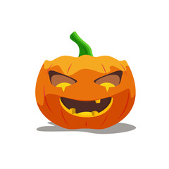 Scary face of halloween pumpkin vector illustration