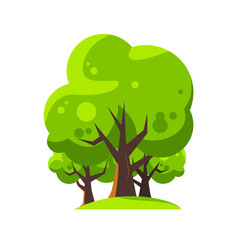 Tree vector illustration. Flat tree illustration