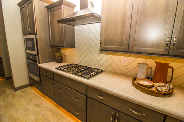 Modern Kitchen Counter With Decorator Items