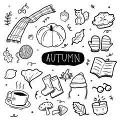 AUTUMN DOODLE HAND DRAWN ILLUSTRATION