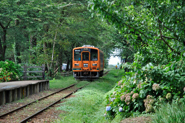 Obraz premium 鉄道 津軽鉄道・芦野公園駅