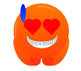 imoticon love eye modern flat design