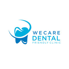 Obraz premium Dental Logo Design Vector Stock. tooth dentist logo Medical Icon. Health Dent Logo design vector. Cosmetic dental dentistry. Dental clinic Logotype concept . Health tooth Template