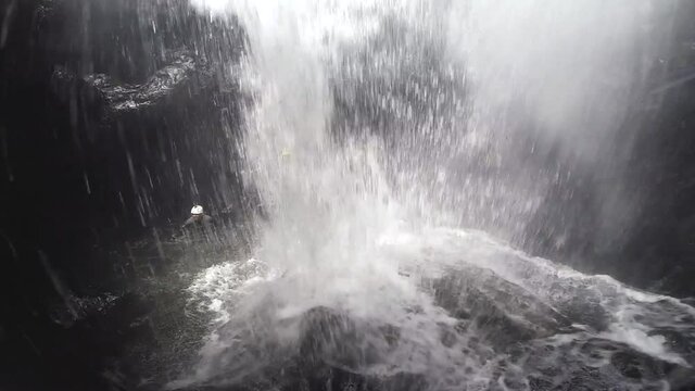 One of the passages where a debit waterfall ends in the Trou de Fer, one of the most renowned ravines in the world.