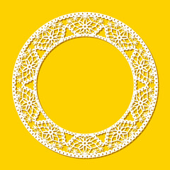 レースペーパー 背景 フレーム 素材 ベクター イラスト　黄色