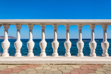 White balustrade on the seafront