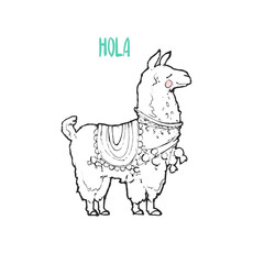Cute cartoon llama