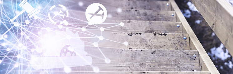 Wood texture background. The contrasting texture of the boards. Wooden structure with macro shot.