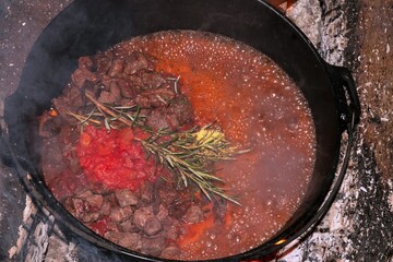 game goulash in the  dutch oven