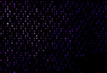 Dark Purple vector texture with playing cards.