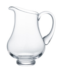 Glass jug for juice isolated on white