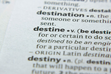 Word or phrase Destine in a dictionary.