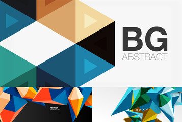 Geometric abstract backgrounds with shadow lines, modern forms. Vector illustrations for covers, banners, flyers and posters and other templates