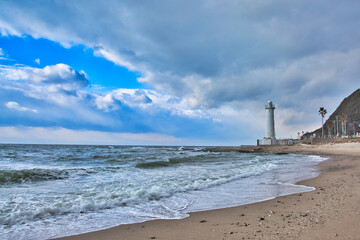 Fototapeta premium 灯台と海の風景写真